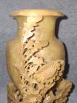 Vintage Chinese Soapstone Vase Sculpture, 8 Inches Tall