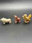 Set of 6 Hand Carved Soapstone Animal Figurines