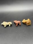 Set of 6 Hand Carved Soapstone Animal Figurines