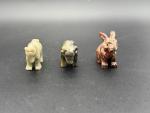 Set of 6 Hand Carved Soapstone Animal Figurines