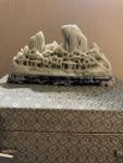 Hand-Carved Soapstone Mountain Scene Box with Trees