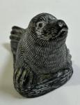Soapstone Carved Seal Pup Figurine by Wolf Sculptures