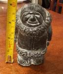 Hand-Carved 4” Eskimo Figurine in Soapstone