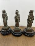 Chinese Three Wise Men Soapstone Carving 5.5”