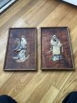 Chinese Soapstone Carved Paintings in Frames Pair