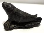 Canadian Soapstone Wolf and Sea Lion Carving