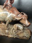 Rare Chinese Soapstone Carving: Water Buffalo Girl