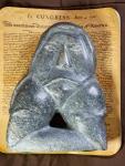 Inuit Soapstone Hunter with Animal Figurine