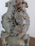 Hand-Carved Vintage Chinese Soapstone Flower Sculpture