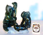 Inuit Man Hunting Seal Soapstone Carving 1987