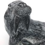 Nuvuk Walrus Mom and Baby Soapstone Carving