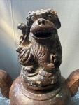 Chinese Hand Carved Soapstone Foo Dog Incense Holder