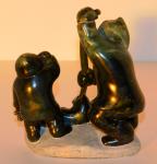 Inuit Man Hunting Seal Soapstone Carving 1987