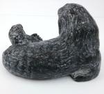Nuvuk Walrus Mom and Baby Soapstone Carving