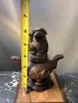 Chinese Hand Carved Soapstone Foo Dog Incense Holder