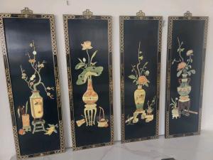 Vintage Chinese Soapstone Carvings of Dragons and Birds