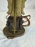 16-Inch Antique Chinese Soapstone Figure Lamp