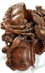 Hand Carved Chinese Soapstone Vase with Birds and Flowers