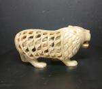Antique Chinese Soapstone Lion Carving Ensemble