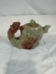 Chinese Frog Motif Soapstone Teapot - 3x3 Inch