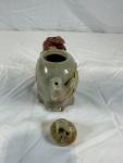 Chinese Frog Motif Soapstone Teapot - 3x3 Inch