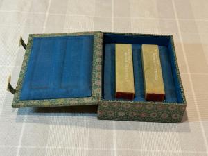 Vintage Chinese Soapstone Chops Seals with Case