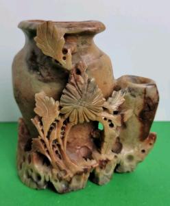 Vintage 5" Soapstone Double Vase Sculpture