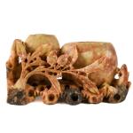 Soapstone Double Vase Chinese Carving Sculpture