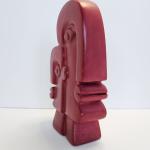 Red Soapstone Two-Face Picasso-Style Figurine