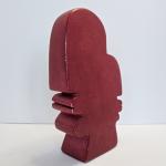 Red Soapstone Two-Face Picasso-Style Figurine