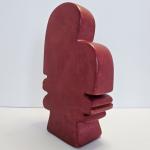 Red Soapstone Two-Face Picasso-Style Figurine