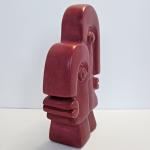 Red Soapstone Two-Face Picasso-Style Figurine
