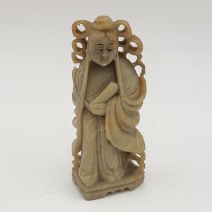 Chinese Soapstone Guanyin Sculpture - 3" Tall
