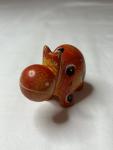 Orange & Yellow Soapstone Hippo Figurine