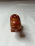 Orange & Yellow Soapstone Hippo Figurine