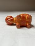 Orange & Yellow Soapstone Hippo Figurine