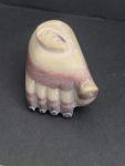 Inuit Soapstone Foot with Salmon Sculpture