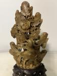 Chinese Hand-carved Soapstone Sculpture, 14" x 7.5