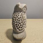 Owl Soapstone Carving with Baby Owl Figurine