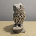 Owl Soapstone Carving with Baby Owl Figurine