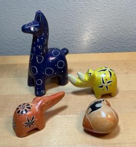 Hand-Carved Soapstone Animal Figures Set