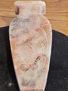 Vintage Chinese Hand Carved Soapstone Sculptures Pair