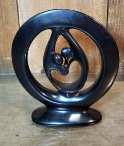 Black Soapstone Dancing Couple Statue Sculpture