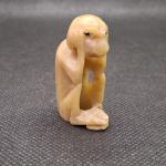 Monkey Soapstone Figurine - Vintage Hand-Carved 1.5