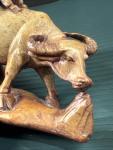 Qing Boy Water Buffalo Soapstone Carving Statue