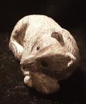 Handmade Soapstone Sleeping Bear Wolf Sculpture
