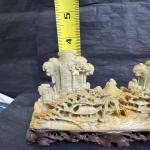 Vintage Hand-Carved Soapstone Landscape Scene