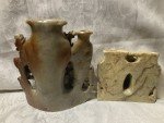 Pair of Vintage Hand-Carved Chinese Soapstone Vases
