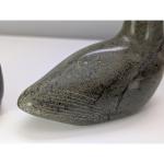 Set of 2 Inuit Soapstone Carvings: Seal & Family