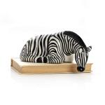 Soapstone Zebra Shelf Sculpture - Hand Carved